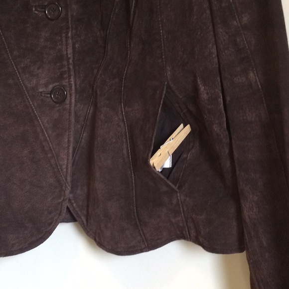 NWOT Siena Leather Dark Brown Jacket/Blazer, size 14 - Picture 5 of 7